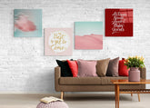 Pink Desert Quadro Glass Wall Art.